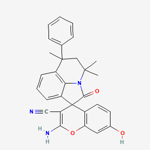 2-amino-7-hydroxy-4',4',6'-trimethyl-2'-oxo-6'-phenyl-5',6'-dihydro-4'H-spiro[chromene-4,1'-pyrrolo[3,2,1-ij]quinoline]-3-carbonitrile