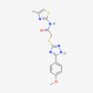 molecular formula C15H15N5O2S2 B4221419 2-{[5-(4-methoxyphenyl)-4H-1,2,4-triazol-3-yl]thio}-N-(4-methyl-1,3-thiazol-2-yl)acetamide 