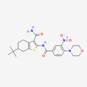 6-Tert-butyl-2-({[4-(morpholin-4-yl)-3-nitrophenyl]carbonyl}amino)-4,5,6,7-tetrahydro-1-benzothiophene-3-carboxamide