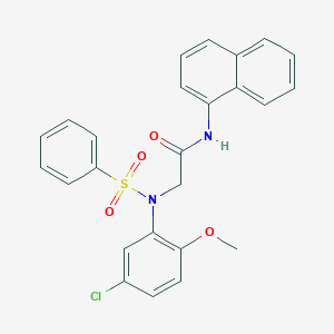 molecular formula C25H21ClN2O4S B422147 2-[5-chloro-2-methoxy(phenylsulfonyl)anilino]-N-(1-naphthyl)acetamide 