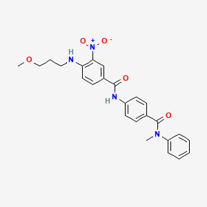 molecular formula C25H26N4O5 B4221477 4-(3-methoxypropylamino)-N-[4-[methyl(phenyl)carbamoyl]phenyl]-3-nitrobenzamide 