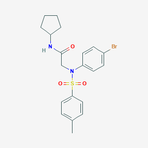 molecular formula C20H23BrN2O3S B422148 2-{4-bromo[(4-methylphenyl)sulfonyl]anilino}-N-cyclopentylacetamide 