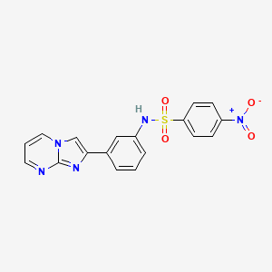 molecular formula C18H13N5O4S B4221518 N-(3-imidazo[1,2-a]pyrimidin-2-ylphenyl)-4-nitrobenzenesulfonamide 