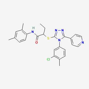 molecular formula C26H26ClN5OS B4221521 2-{[4-(3-chloro-4-methylphenyl)-5-(pyridin-4-yl)-4H-1,2,4-triazol-3-yl]sulfanyl}-N-(2,4-dimethylphenyl)butanamide 