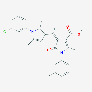 molecular formula C27H25ClN2O3 B422153 methyl (4Z)-4-{[1-(3-chlorophenyl)-2,5-dimethyl-1H-pyrrol-3-yl]methylidene}-2-methyl-1-(3-methylphenyl)-5-oxo-4,5-dihydro-1H-pyrrole-3-carboxylate 