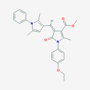 molecular formula C28H28N2O4 B422154 methyl (4Z)-4-[(2,5-dimethyl-1-phenyl-1H-pyrrol-3-yl)methylidene]-1-(4-ethoxyphenyl)-2-methyl-5-oxo-4,5-dihydro-1H-pyrrole-3-carboxylate 