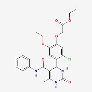 ethyl {4-[5-(anilinocarbonyl)-6-methyl-2-oxo-1,2,3,4-tetrahydro-4-pyrimidinyl]-5-chloro-2-ethoxyphenoxy}acetate