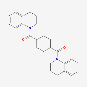 molecular formula C26H30N2O2 B4221548 1,1'-(1,4-cyclohexanediyldicarbonyl)bis-1,2,3,4-tetrahydroquinoline 