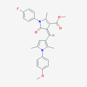 molecular formula C27H25FN2O4 B422155 methyl (4Z)-1-(4-fluorophenyl)-4-{[1-(4-methoxyphenyl)-2,5-dimethyl-1H-pyrrol-3-yl]methylidene}-2-methyl-5-oxo-4,5-dihydro-1H-pyrrole-3-carboxylate 