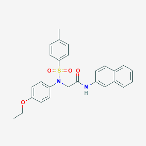 molecular formula C27H26N2O4S B422156 2-{4-ethoxy[(4-methylphenyl)sulfonyl]anilino}-N-(2-naphthyl)acetamide 