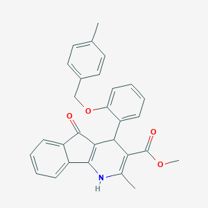 methyl 2-methyl-4-{2-[(4-methylbenzyl)oxy]phenyl}-5-oxo-4,5-dihydro-1H-indeno[1,2-b]pyridine-3-carboxylate