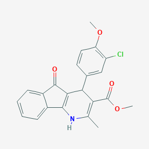 molecular formula C22H18ClNO4 B422159 methyl 4-(3-chloro-4-methoxyphenyl)-2-methyl-5-oxo-4,5-dihydro-1H-indeno[1,2-b]pyridine-3-carboxylate 