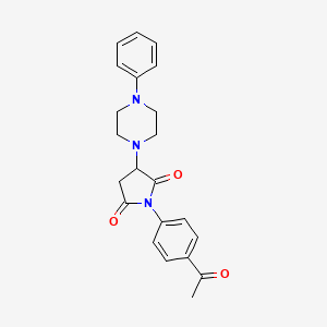 molecular formula C22H23N3O3 B4221614 1-(4-Acetylphenyl)-3-(4-phenylpiperazin-1-yl)pyrrolidine-2,5-dione 