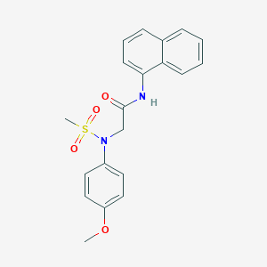 molecular formula C20H20N2O4S B422162 2-[Methanesulfonyl-(4-methoxy-phenyl)-amino]-N-naphthalen-1-yl-acetamide 
