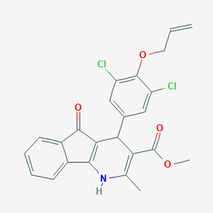 molecular formula C24H19Cl2NO4 B422163 methyl 4-[4-(allyloxy)-3,5-dichlorophenyl]-2-methyl-5-oxo-4,5-dihydro-1H-indeno[1,2-b]pyridine-3-carboxylate 