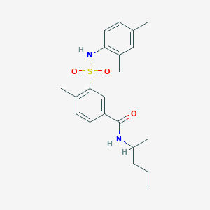 molecular formula C21H28N2O3S B4221660 3-{[(2,4-dimethylphenyl)amino]sulfonyl}-4-methyl-N-(1-methylbutyl)benzamide 