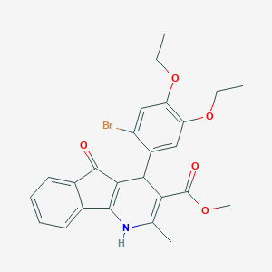molecular formula C25H24BrNO5 B422167 methyl 4-(2-bromo-4,5-diethoxyphenyl)-2-methyl-5-oxo-4,5-dihydro-1H-indeno[1,2-b]pyridine-3-carboxylate 