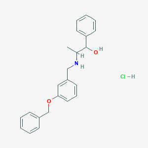 molecular formula C23H26ClNO2 B4221675 2-{[3-(benzyloxy)benzyl]amino}-1-phenyl-1-propanol hydrochloride 