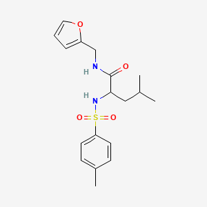 molecular formula C18H24N2O4S B4221689 N~1~-(2-furylmethyl)-N~2~-[(4-methylphenyl)sulfonyl]leucinamide 