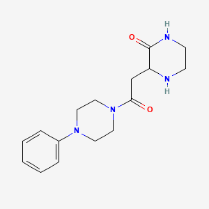 3-[2-Oxo-2-(4-phenylpiperazin-1-yl)ethyl]piperazin-2-one