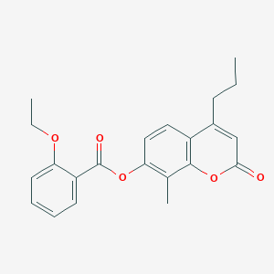 molecular formula C22H22O5 B4221715 8-methyl-2-oxo-4-propyl-2H-chromen-7-yl 2-ethoxybenzoate 