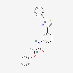 molecular formula C24H20N2O2S B4221719 2-phenoxy-N-[3-(2-phenyl-1,3-thiazol-4-yl)phenyl]propanamide 