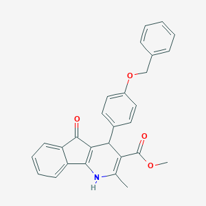 molecular formula C28H23NO4 B422174 methyl 4-[4-(benzyloxy)phenyl]-2-methyl-5-oxo-4,5-dihydro-1H-indeno[1,2-b]pyridine-3-carboxylate 