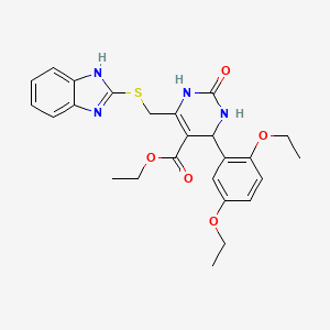 ethyl 6-[(1H-benzimidazol-2-ylsulfanyl)methyl]-4-(2,5-diethoxyphenyl)-2-oxo-1,2,3,4-tetrahydropyrimidine-5-carboxylate