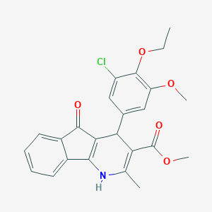 molecular formula C24H22ClNO5 B422175 methyl 4-(3-chloro-4-ethoxy-5-methoxyphenyl)-2-methyl-5-oxo-4,5-dihydro-1H-indeno[1,2-b]pyridine-3-carboxylate 