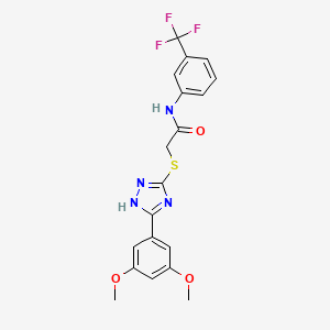 molecular formula C19H17F3N4O3S B4221751 2-{[5-(3,5-dimethoxyphenyl)-4H-1,2,4-triazol-3-yl]thio}-N-[3-(trifluoromethyl)phenyl]acetamide 