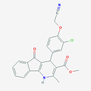 molecular formula C23H17ClN2O4 B422176 methyl 4-[3-chloro-4-(cyanomethoxy)phenyl]-2-methyl-5-oxo-4,5-dihydro-1H-indeno[1,2-b]pyridine-3-carboxylate 