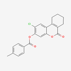 2-CHLORO-6-OXO-6H,7H,8H,9H,10H-CYCLOHEXA[C]CHROMEN-3-YL 4-METHYLBENZOATE