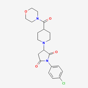 molecular formula C20H24ClN3O4 B4221786 1-(4-CHLOROPHENYL)-3-[4-(MORPHOLINOCARBONYL)PIPERIDINO]DIHYDRO-1H-PYRROLE-2,5-DIONE 