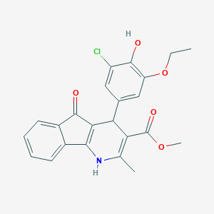 molecular formula C23H20ClNO5 B422179 methyl 4-(3-chloro-5-ethoxy-4-hydroxyphenyl)-2-methyl-5-oxo-4,5-dihydro-1H-indeno[1,2-b]pyridine-3-carboxylate 