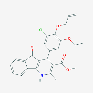molecular formula C26H24ClNO5 B422180 methyl 4-[4-(allyloxy)-3-chloro-5-ethoxyphenyl]-2-methyl-5-oxo-4,5-dihydro-1H-indeno[1,2-b]pyridine-3-carboxylate 