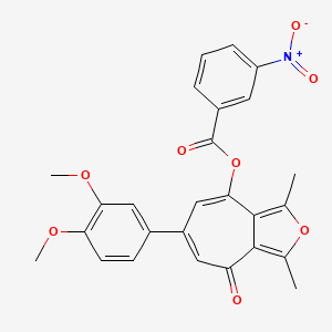 6-(3,4-dimethoxyphenyl)-1,3-dimethyl-4-oxo-4H-cyclohepta[c]furan-8-yl 3-nitrobenzoate