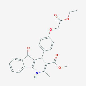 molecular formula C25H23NO6 B422181 methyl 4-[4-(2-ethoxy-2-oxoethoxy)phenyl]-2-methyl-5-oxo-4,5-dihydro-1H-indeno[1,2-b]pyridine-3-carboxylate 