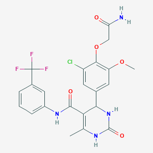 molecular formula C22H20ClF3N4O5 B4221813 4-[4-(2-amino-2-oxoethoxy)-3-chloro-5-methoxyphenyl]-6-methyl-2-oxo-N-[3-(trifluoromethyl)phenyl]-1,2,3,4-tetrahydro-5-pyrimidinecarboxamide 