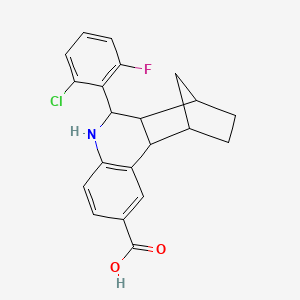 molecular formula C21H19ClFNO2 B4221815 6-(2-Chloro-6-fluorophenyl)-5,6,6a,7,8,9,10,10a-octahydro-7,10-methanophenanthridine-2-carboxylic acid 