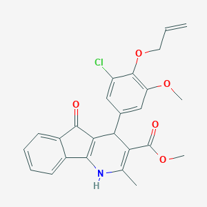 molecular formula C25H22ClNO5 B422182 methyl 4-[4-(allyloxy)-3-chloro-5-methoxyphenyl]-2-methyl-5-oxo-4,5-dihydro-1H-indeno[1,2-b]pyridine-3-carboxylate 
