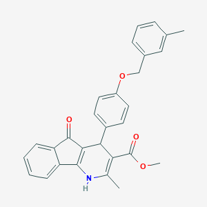 molecular formula C29H25NO4 B422183 methyl 2-methyl-4-{4-[(3-methylbenzyl)oxy]phenyl}-5-oxo-4,5-dihydro-1H-indeno[1,2-b]pyridine-3-carboxylate 
