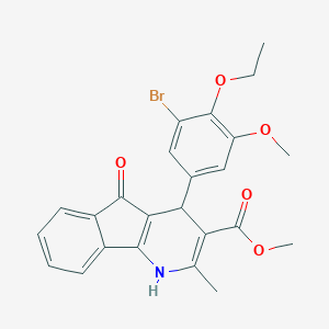 molecular formula C24H22BrNO5 B422184 methyl 4-(3-bromo-4-ethoxy-5-methoxyphenyl)-2-methyl-5-oxo-4,5-dihydro-1H-indeno[1,2-b]pyridine-3-carboxylate 