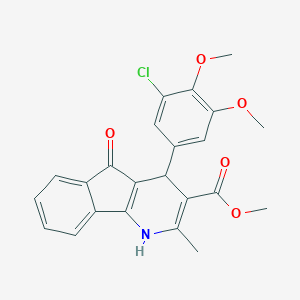 molecular formula C23H20ClNO5 B422185 METHYL 4-(3-CHLORO-4,5-DIMETHOXYPHENYL)-2-METHYL-5-OXO-1H,4H,5H-INDENO[1,2-B]PYRIDINE-3-CARBOXYLATE 