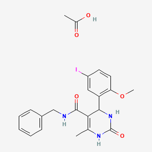 acetic acid;N-benzyl-4-(5-iodo-2-methoxyphenyl)-6-methyl-2-oxo-3,4-dihydro-1H-pyrimidine-5-carboxamide