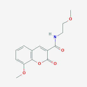 molecular formula C14H15NO5 B422188 8-methoxy-N-(2-methoxyethyl)-2-oxo-2H-chromene-3-carboxamide 