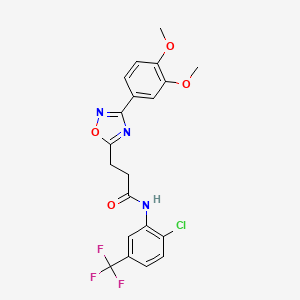 N-[2-chloro-5-(trifluoromethyl)phenyl]-3-[3-(3,4-dimethoxyphenyl)-1,2,4-oxadiazol-5-yl]propanamide