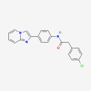 2-(4-chlorophenyl)-N-(4-imidazo[1,2-a]pyridin-2-ylphenyl)acetamide