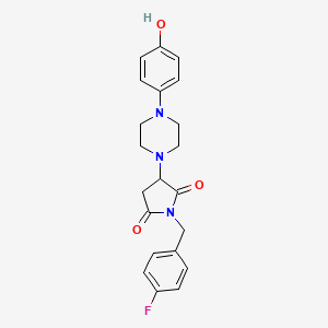 molecular formula C21H22FN3O3 B4221917 1-(4-Fluorobenzyl)-3-[4-(4-hydroxyphenyl)piperazin-1-yl]pyrrolidine-2,5-dione 