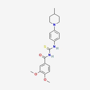 3,4-dimethoxy-N-{[4-(4-methylpiperidin-1-yl)phenyl]carbamothioyl}benzamide