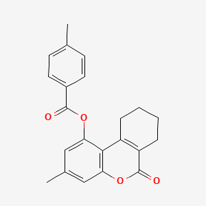 3-METHYL-6-OXO-6H,7H,8H,9H,10H-CYCLOHEXA[C]CHROMEN-1-YL 4-METHYLBENZOATE